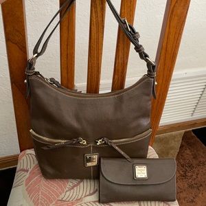 Dooney & Bourke Brown Leather Hobo Purse & Wallet